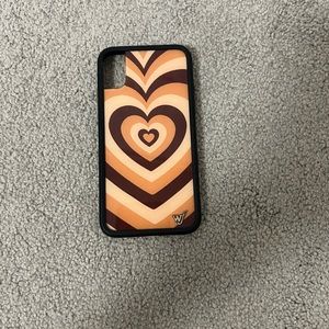 wildflower brown hearts case iphone xr